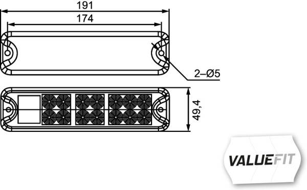 HELLA 2VA 357 021-001 Heckleuchte - Valuefit - LED - 12/24V - rechts/links