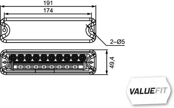 HELLA 2VP 357 021-041 Heckleuchte - Valuefit - LED - 12/24V - rechts