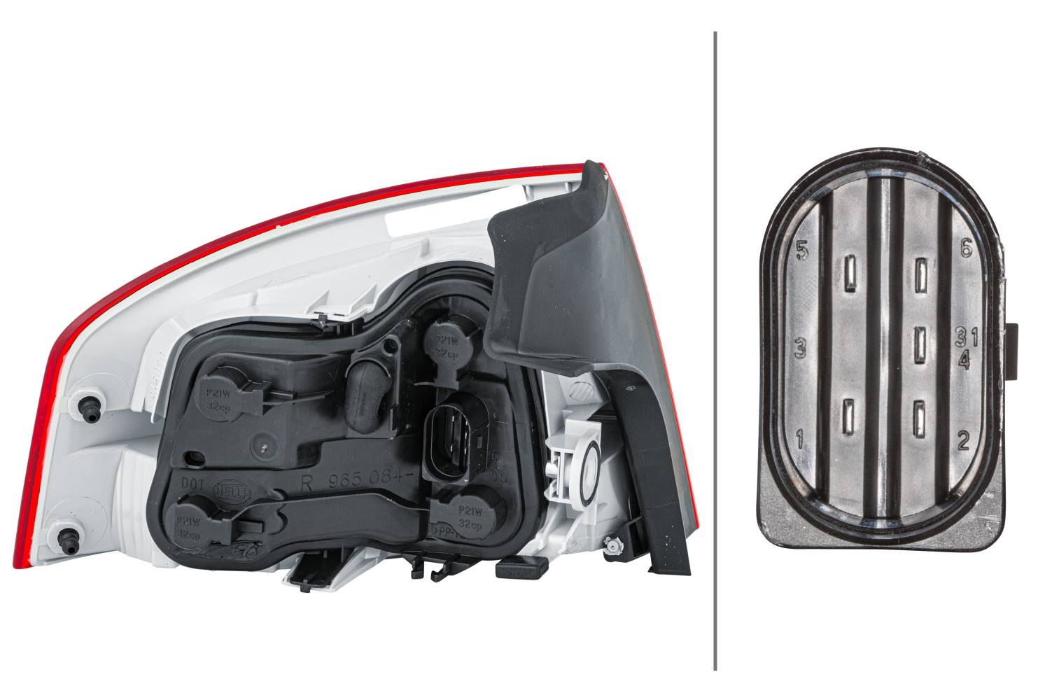 HELLA 2VP 965 037-061 Heckleuchte - Glühlampe - äusserer Teil - rechts - für u.a. Audi A4 (8Ec, B7)