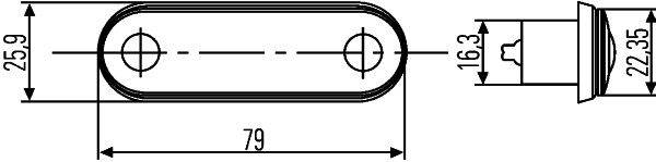HELLA 2PF 959 590-257 Positionsleuchte - LED - 12/24V - Einbau - Lichtscheibenfarbe: glasklar - Kabe