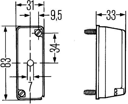 HELLA 2XS 003 168-071 Umrissleuchte - Anbau - Lichtscheibenfarbe: weiß - seitlicher Anbau