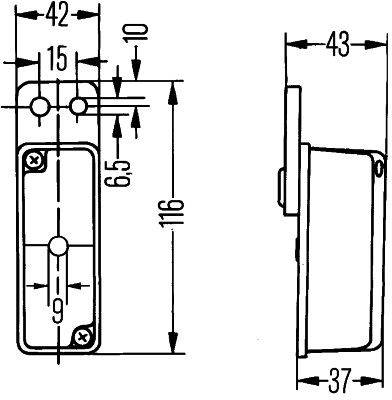 HELLA 2XS 005 020-091 Umrissleuchte - Anbau - seitlicher Anbau