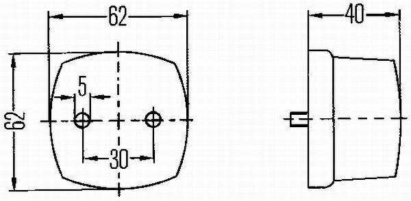 HELLA 2XS 005 639-002 Umrissleuchte - Anbau - seitlicher Anbau