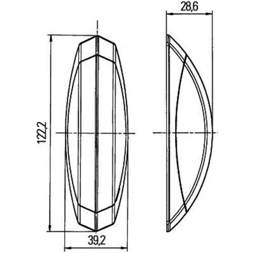 HELLA 2XS 008 479-057 Umrissleuchte - 24V - Anbau - rechts/seitlicher Anbau