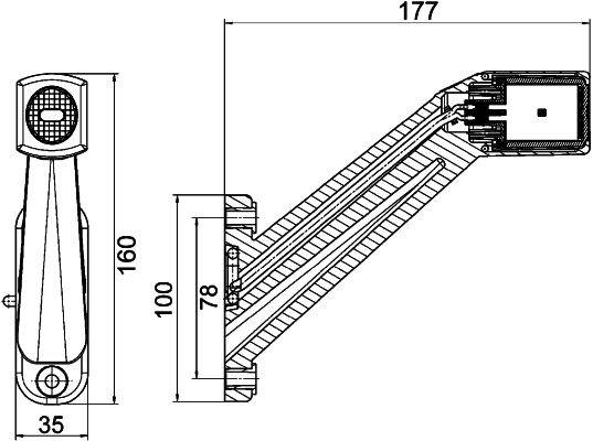 HELLA 2XS 011 744-191 Umrissleuchte - LED - 12/24V - Kabel: 1000mm - Stecker: Quick Link - 2-polig -