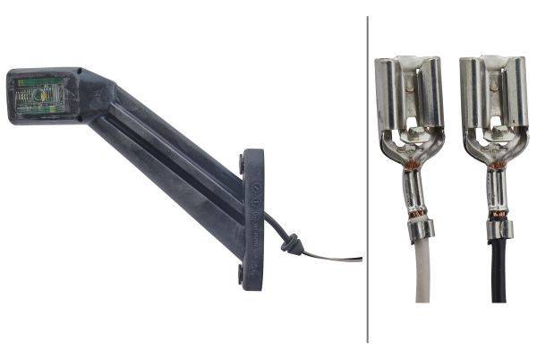 HELLA 2XS 011 744-161 Umrissleuchte - 12/24V - Kabel: 150mm - Stecker: Flachsteckhülse - rechts/seit
