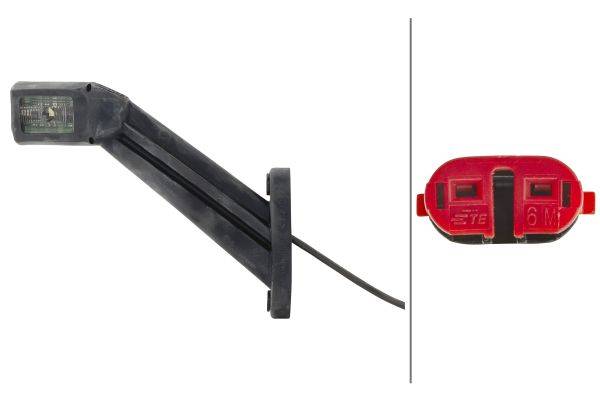 HELLA 2XS 011 744-201 Umrissleuchte - 12/24V - Kabel: 800mm - Stecker: AMP - 2-polig - rechts/seitli