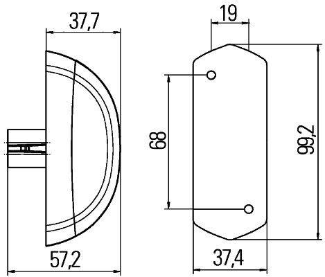 HELLA 2XS 205 020-041 Umrissleuchte - LED - 12V - LED-Lichtfarbe: rot/weiß - Kabel: 500mm - seitlich