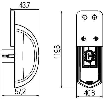 HELLA 2XS 205 020-121 Umrissleuchte - LED - 12V - LED-Lichtfarbe: rot/weiß - seitlicher Anbau