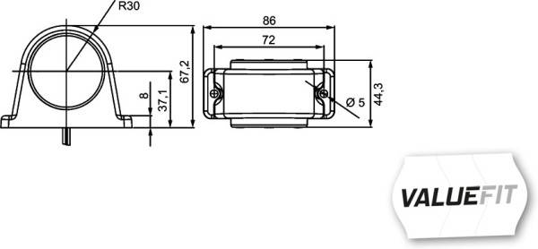 HELLA 2XS 357 003-001 Umrissleuchte - Valuefit - LED - 12/24V - seitlicher Anbau
