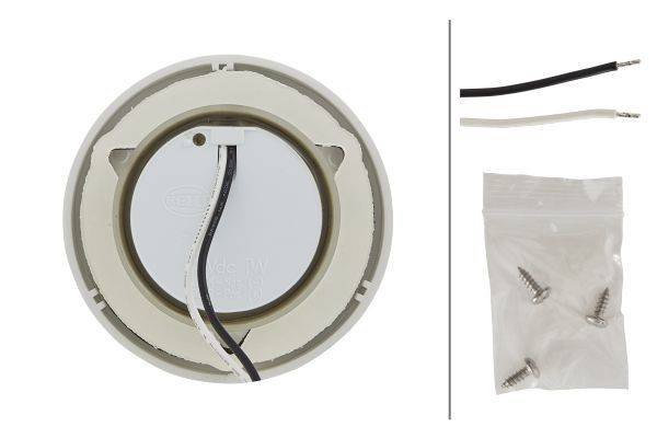 HELLA 2XT 980 501-042 Einstiegleuchte - LED - 24V - rund - Einbau - Lichtscheibenfarbe: weiß - LED-L