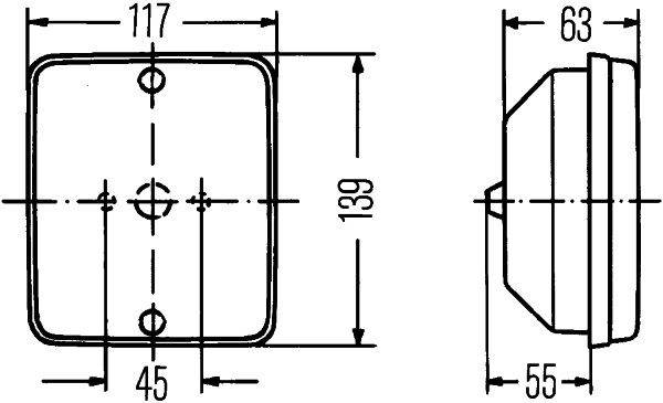 HELLA 2NE 003 236-001 Nebelschlussleuchte - Anbau/Einbau - Lichtscheibenfarbe: rot - links/rechts