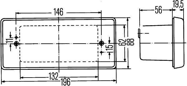 HELLA 2NE 003 734-091 Nebelschlussleuchte - 12/24V - Einbau - links/rechts