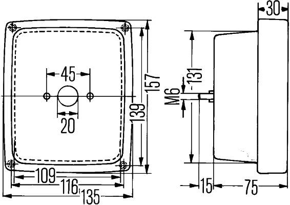 HELLA 2ZR 004 432-001 Rückfahrleuchte - Anbau/Einbau - für senkrechte Befestigung/für waagerechte Be