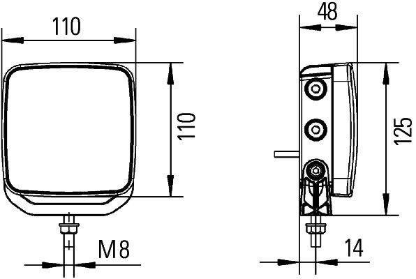 HELLA 2ZR 012 456-241 LED-Rückfahrleuchte - Repulse Pro - 12/24V - 900lm - Anbau - Kabel: 500mm - St