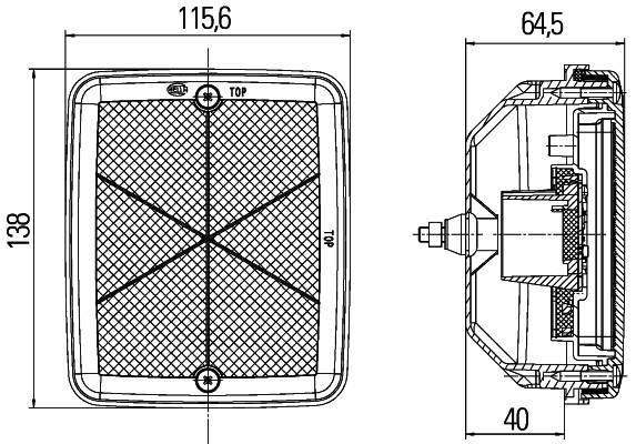 HELLA 2SA 013 236-241 Schlussleuchte - 24V - Anbau - Kabel: 100mm