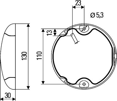 HELLA 2BA 959 822-601 Blinkleuchte - EuroLED - LED - 12/24V - Anbau - Lichtscheibenfarbe: gelb - Kab