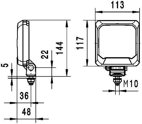 HELLA 1GA 995 193-001 LED-Arbeitsscheinwerfer - Flat Beam 500 - 12/24V - flach - 550lm - Anbau - ste