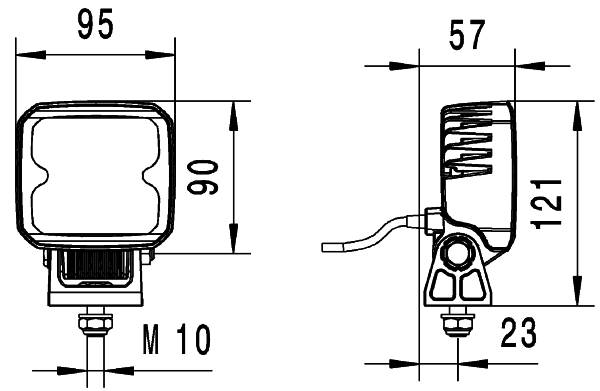 HELLA 2ZR 996 284-511 LED-Rückfahrleuchte - Q90 compact - 12/24V - 1200lm - Anbau - Nahfeldausleucht