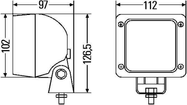 HELLA 2ZR 997 506-391 Halogen-Rückfahrleuchte - Ultra Beam - 24V - Anbau - hängend/stehend - Kabel: