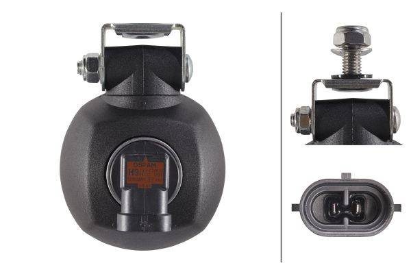 HELLA 1G0 996 176-131 Halogen-Arbeitsscheinwerfer - Modul 70 - 12V - Anbau/geschraubt - hängend - Na