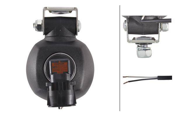 HELLA 1G0 996 176-181 Halogen-Arbeitsscheinwerfer - Modul 70 - 12V - Anbau/geschraubt - hängend - Na