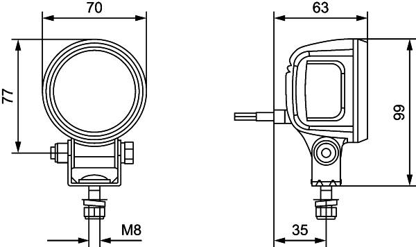 HELLA 1G0 996 210-011 LED-Arbeitsscheinwerfer - SL60 - 12V - geschraubt - Spotausleuchtung - LED-Lic