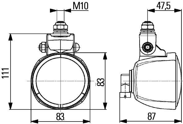 HELLA 1G0 996 176-141 Halogen-Arbeitsscheinwerfer - Modul 70 - 12V - Anbau/geschraubt - hängend - we