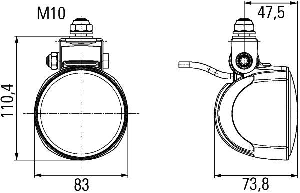 HELLA 1G0 996 276-461 LED-Arbeitsscheinwerfer - Modul 70 Gen. III - 12/24V - 800lm - Anbau/geschraub