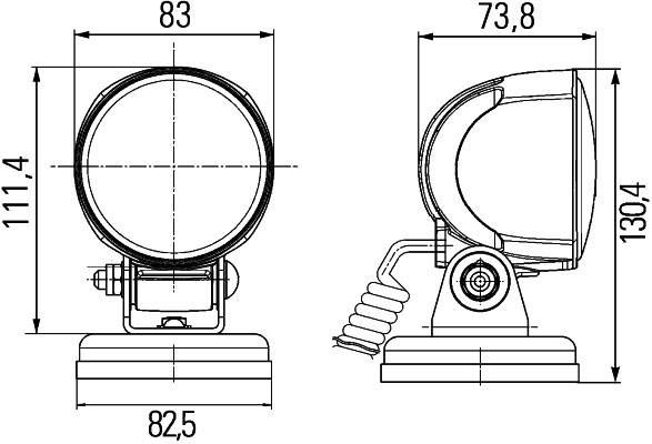 HELLA 1G0 996 276-631 LED-Arbeitsscheinwerfer - Modul 70 Gen. III - 12/24V - 800lm - Anbau - stehend