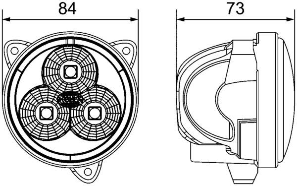 HELLA 1G0 996 476-131 LED-Arbeitsscheinwerfer - Modul 70 Gen. IV - 12/24V - 2500lm - Einbau - Bodena