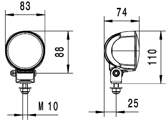 HELLA 1G0 996 576-001 LED-Arbeitsscheinwerfer - Modul 70 Gen. 3.2 - 12/24V - 1800lm - Anbau/Bügelbef