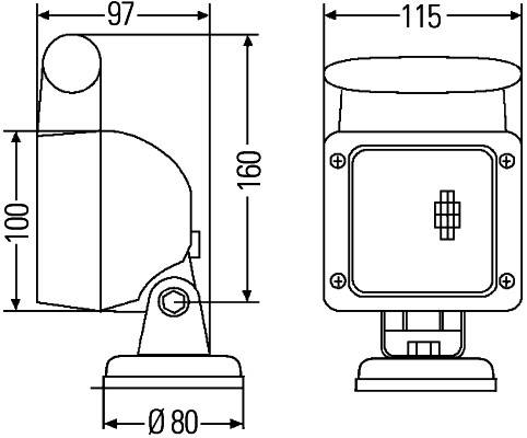 HELLA 1GA 007 506-667 Halogen-Arbeitsscheinwerfer - Ultra Beam - 12V - Magnetbefestigung - stehend -