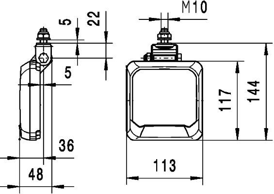 HELLA 1GA 995 193-011 LED-Arbeitsscheinwerfer - Flat Beam 500 - 12/24V - flach - 500/550lm - Anbau -