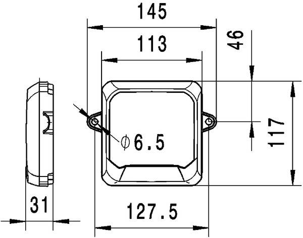 HELLA 1GA 995 193-031 LED-Arbeitsscheinwerfer - Flat Beam 500 - 12/24V - flach - 500/550lm - Einbau