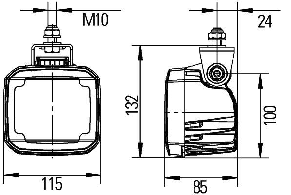 HELLA 1GA 995 506-011 LED-Arbeitsscheinwerfer - Ultra Beam - 12/24V - 2000lm - Anbau - hängend - Nah