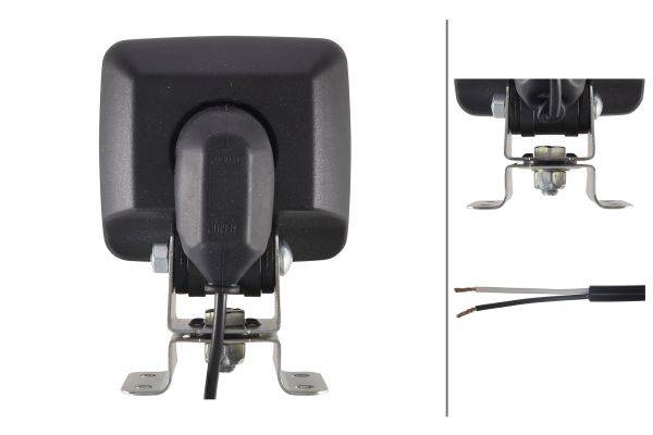 HELLA 1GA 996 150-021 Halogen-Arbeitsscheinwerfer - Ultra Beam - 12V - Anbau - stehend/4-Punkt Befes