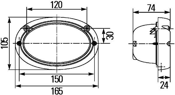 HELLA 1GA 996 161-111 Halogen-Arbeitsscheinwerfer - Oval 100 - 12V - Einbau - Bodenausleuchtung/Nahf