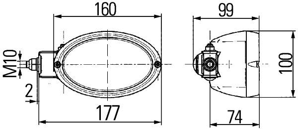 HELLA 1GA 996 161-301 Halogen-Arbeitsscheinwerfer - Oval 100 - 12V - Anbau - Nahfeldausleuchtung - S