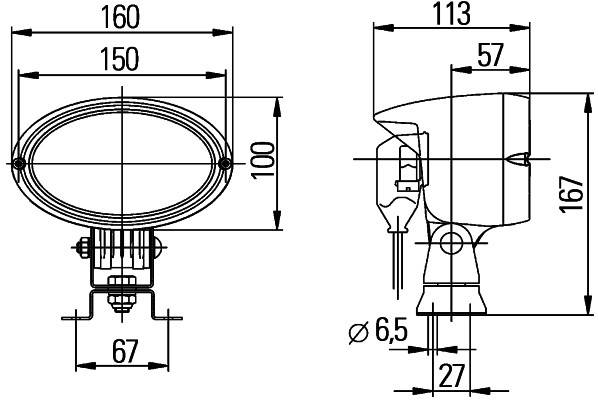 HELLA 1GA 996 161-391 Halogen-Arbeitsscheinwerfer - Oval 100 - 12V - Anbau - stehend - Geländeausleu