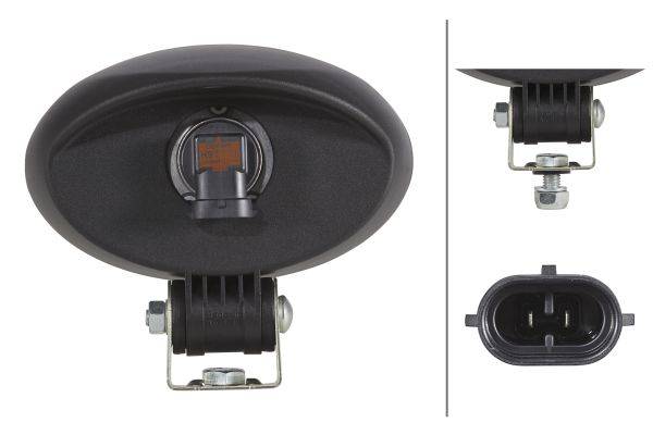 HELLA 1GA 996 161-591 Halogen-Arbeitsscheinwerfer - Oval 100 - 12V - Anbau - stehend - Nahfeldausleu