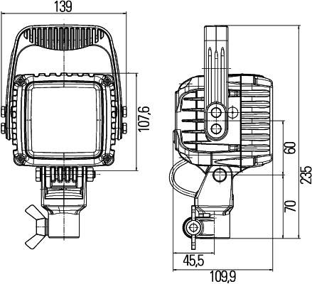 HELLA 1GA 996 192-051 LED-Arbeitsscheinwerfer - Power Beam 3000 - 12/24V - 3000lm - Anbau/Rohrstutze
