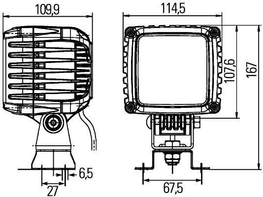 HELLA 1GA 996 192-081 LED-Arbeitsscheinwerfer - Power Beam 3000 - 12/24V - 3000lm - Anbau - 4-Punkt