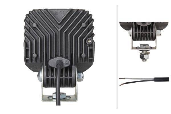 HELLA 1GA 996 284-001 LED-Arbeitsscheinwerfer - Q90 compact - 12/24V - 1200lm - Anbau/Bügelbefestigu