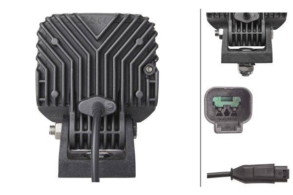 HELLA 1GA 996 284-031 LED-Arbeitsscheinwerfer - Q90 compact - 12/24V - 1200lm - Anbau/Bügelbefestigu