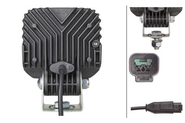 HELLA 1GA 996 284-081 LED-Arbeitsscheinwerfer - Q90 compact - 12/24V - 1200lm - Anbau/Bügelbefestigu