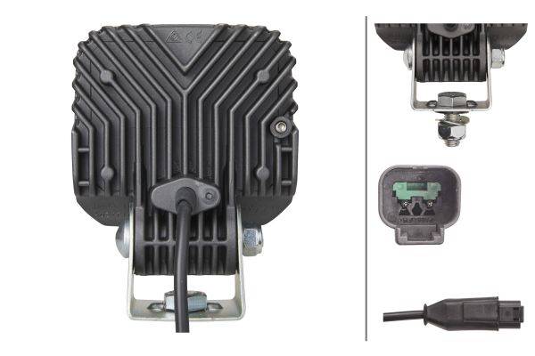 HELLA 1GA 996 284-091 LED-Arbeitsscheinwerfer - Q90 compact - 12/24V - 1200lm - Anbau/Bügelbefestigu