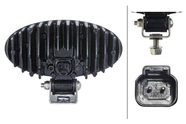 HELLA 1GB 996 386-021 LED-Arbeitsscheinwerfer - Oval 90 - 24/12V - 1700lm - Anbau - stehend - weitre
