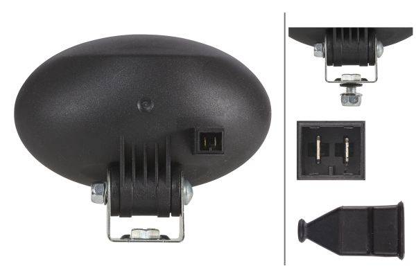 HELLA 1GA 996 361-011 Halogen-Arbeitsscheinwerfer - Oval 100 - 24V - Anbau - stehend - weitreichende