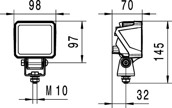 HELLA 1GA 996 479-021 LED-Arbeitsscheinwerfer - Eco 18 - 12/24V - 1350lm - Bügelbefestigung - hängen